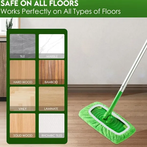 ATELA Städmoppar-Återanvändbara mikrofibermoppdynor för Swiffer Sweeper Mop - torra sop- och våtmoppdynor för hushållsrengöring - 4-pack