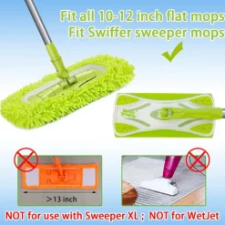 ATELA Städmoppar-Återanvändbara torra moppdukar av mikrofiber för våtmoppar Kompatibel med Swiffer Sweeper Mop Ersättningsmoppar för rengöring av golv med hård träyta 4 Pack | Fyndiq