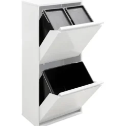 ARREGUI Soptunnor-Återvinningsbehållare Basic CR401-B 3 Fack 45 L Vit