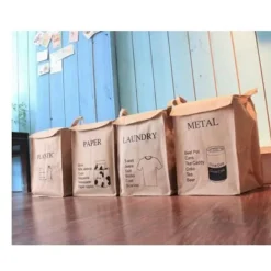 ECLshop Soptunnor-Återvinningskasse av juteväv, sopsäckar för hem, kök, kontor, avfallsorganisatör (PLAST)