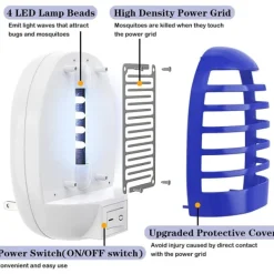 Skadedjur & Insekter-TG 4st Elektrisk Flugdödare, Myggdödare Lampa, Elektrisk Insektsfälla
