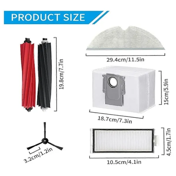 Dammsugare & Tillbehör-Tillbehör för Roborock Q8 Max Q8 Max+ Q5 Pro Q5 Pro+ Dammsugare Ersättningsdelar, Huvudborste, Sidoborste