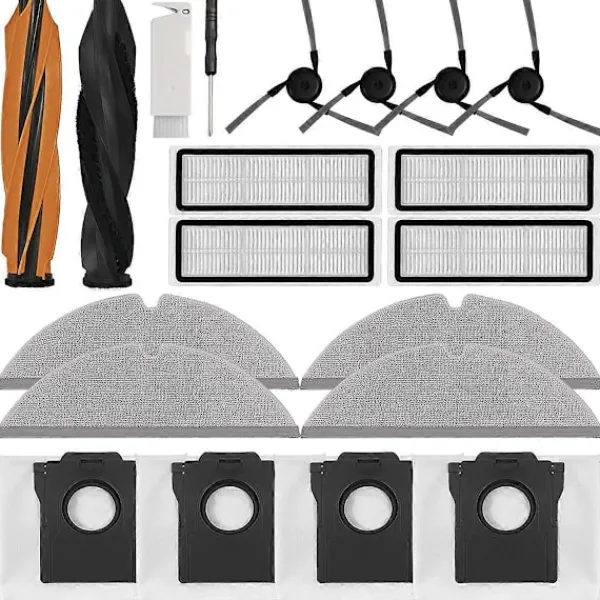 Dammsugare & Tillbehör-Tillbehörssats för D20 Robotdammsugare Delar Huvudsida Borste Hepa Filter Moppduk Dammpåsar