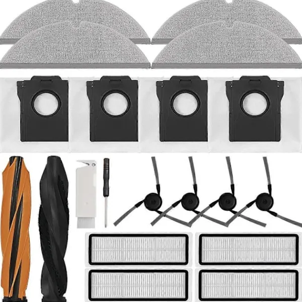 Dammsugare & Tillbehör-Tillbehörssats för D20 Robotdammsugare Delar Huvudsida Borste Hepa Filter Moppduk Dammpåsar