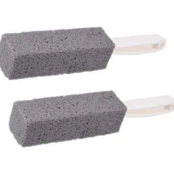 Rengöringsmedel-Toalett Badrum Rengöring Pimpsten Rostfritt Stål Fin Sandborste med Handtag (2-pack)_yux