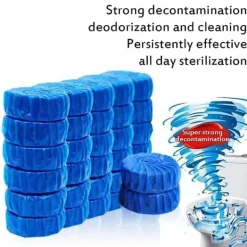 Rengöringsmedel-Toalettrengöringsmedel Deodorant Toalettbålsrengörare Fläckborttagare Blå Tabletter Tablett Spolningstank