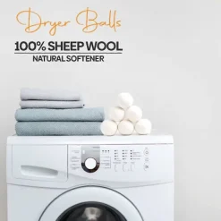 Torktumlare-Torkbollar 100% Naturliga Ullbollar för Tvätt - Återanvändbara Hypoallergena Miljövänliga och Energieffektiva