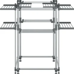 vidaXL Tvättillbehör-Torkställ 107x107x120 cm aluminium