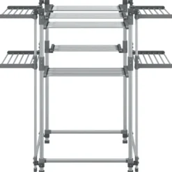 vidaXL Tvättillbehör-Torkställ 107x107x120 cm aluminium