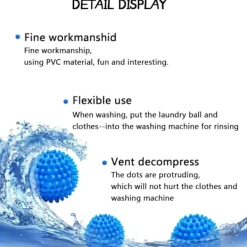 Torktumlare-Torktumlare bollar, 8 tvättbollar, återanvändbar tvättboll Accelererad