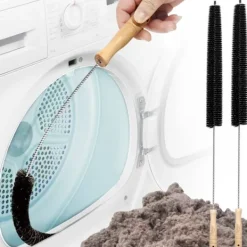 Torktumlare-Torktumlare Rengöringskit 2-pack - Hushållsrengöringstillbehör 304 Rostfritt Stål Torktumlare Luddborste Hemväsentligheter för Luddfilter Damm Dammsugarborste | Fyndiq