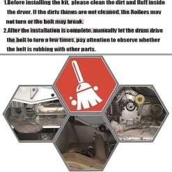 unbranded Torktumlare-Torktumlarens remrullssats för Whirlpool WPW10314173 W10314171 4392065 WP4392065 691366 341241 349241T