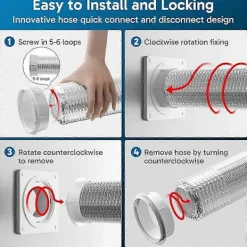 FMYSJ Torktumlare-Torktumlarkontakt, Twist Lock Torktumlarslang Ventilationskit Med Snabbkopplingsfunktion, Väggplatta Passar 4-tums Kanaler (FMY)