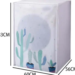 Blue dream Tvättmaskiner-Torktumlaröverdrag, Vattentätt Tvättmaskinsöverdrag, Dammtätt PEVA Tvättmaskinsöverdrag Lämplig för 6-8 kg Trumtvättmaskiner och Torktumlare (60*56*83cm, Kaktus) | Fyndiq