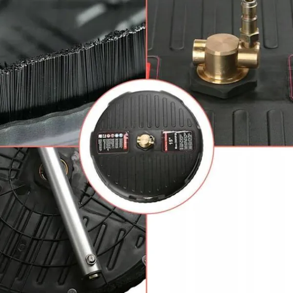 Rosfix Högtryckstvättar-T-Racer 15 Tvaetborste Set – Roterande Arm | 5 Munstycken | Skumpistol 1000Ml | Kompatibel med Lavor, Parkside