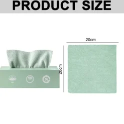 Svampar & Dukar-Trasor i en låda (20 stycken) - 19,8 x 19,8 cm återanvändbara våtservetter för rengöring, kantlösa frottéhanddukar, verkstadstrasor, tvätt, damm, engångs | Fyndiq