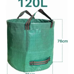 Soptunnor-Trädgårdsavfallspåsar 120L x 2 Kraftiga trädgårdspåsar, återanvändbara trädgårdssäckar med handtag, idealiska för att samla trädgårdsavfall, växtavfall, gräs och löv 120L | Fyndiq