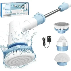 Städmaskiner-Trådlös Elektrisk Mopp med Långt Handtag Hushållsrengöringsverktyg Bärbar Snurrande Skrubb