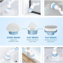 Städmaskiner-Trådlös Elektrisk Mopp med Långt Handtag Hushållsrengöringsverktyg Bärbar Snurrande Skrubb