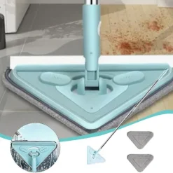 Städmoppar-Tre Plattor av Platt Tyg (Orange) Infällbar Mikrofiber Golvmopp, Våt- och Torrsopare Laminatträ Kakel