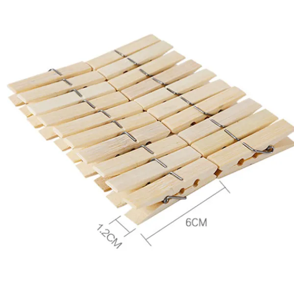 AIZHENCHEN Tvättillbehör-Träklädnypor, stora, naturträ, 100-pack, 5,8 cm, rostfria, för klassrum och pyssel