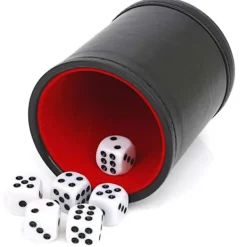 unbranded Soptunnor-Tärningsbehållare Tärningsspel Del Tärningsskakare Behållare PU Läder Barverktyg