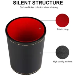 unbranded Soptunnor-Tärningsbehållare Tärningsspel Del Tärningsskakare Behållare PU Läder Barverktyg