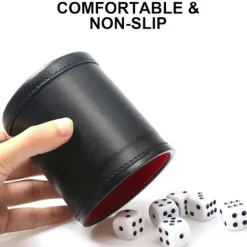 unbranded Soptunnor-Tärningsbehållare Tärningsspel Del Tärningsskakare Behållare PU Läder Barverktyg