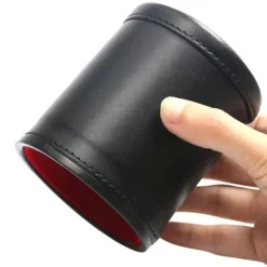 unbranded Soptunnor-Tärningsbehållare Tärningsspel Del Tärningsskakare Behållare PU Läder Barverktyg