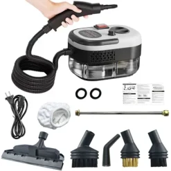 Ångtvättar-Tryckångrengörare 2500W Hög Temperatur, 1200ml Stor Tank (Vit)