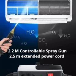 Ångtvättar-Tryckångrengörare 2500W Hög Temperatur, 1200ml Stor Tank (Röd)