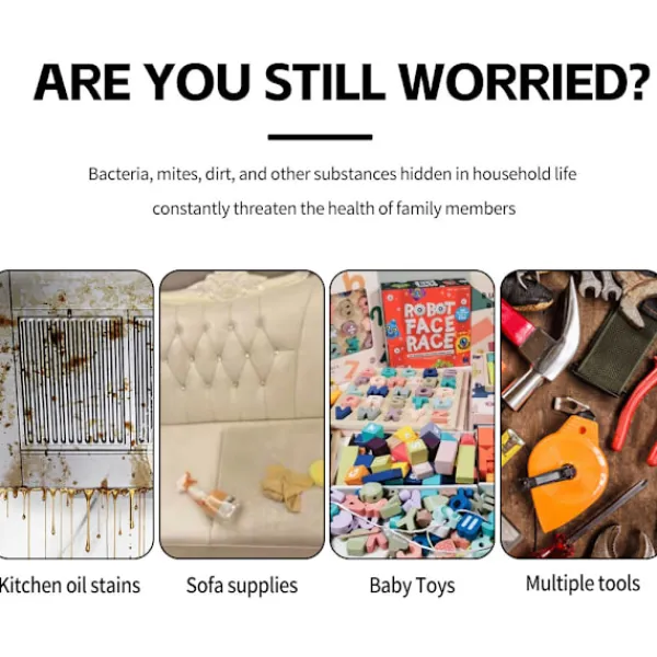 Unbranded Ångtvättar-Trycksatt Handhållen Multi-Yta Naturlig Ångrengörare, Multifunktionell Ångare för Hemmabruk, Ångare för Rengöring av Golv, Bil