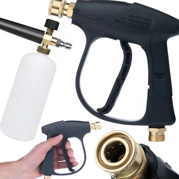 Rosfix Högtryckstvättar-Trycktvattarpistol 4350PSI 22Mm med Skumpistol 1000Ml – Ergonomisk | Snabbkoppling | Kompatibel med Karcher, Lavor