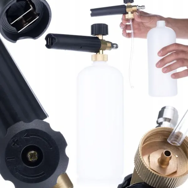 Rosfix Högtryckstvättar-Trycktvattarpistol 4350PSI 22Mm med Skumpistol 1000Ml – Ergonomisk | Snabbkoppling | Kompatibel med Karcher, Lavor