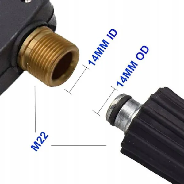 Rosfix Högtryckstvättar-Trycktvattarpistol 4350PSI 22Mm med Skumpistol 1000Ml – Ergonomisk | Snabbkoppling | Kompatibel med Karcher, Lavor