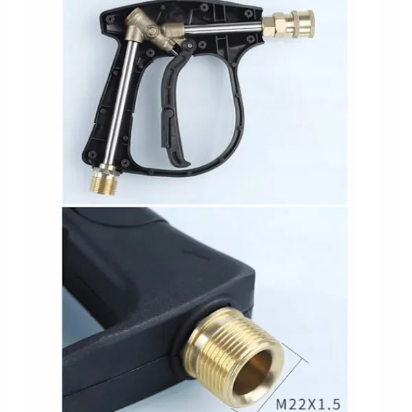 Rosfix Högtryckstvättar-Trycktvattarpistol 4350PSI 22Mm med Skumpistol 1000Ml – Ergonomisk | Snabbkoppling | Kompatibel med Karcher, Lavor