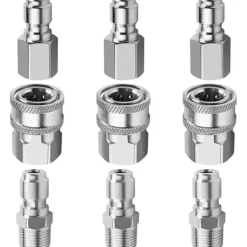 unbranded Högtryckstvättar-Trycktvättsadapterset, 3/8 tum rostfritt stål hane och hona snabbkopplingssats för trycktvättar och spruta