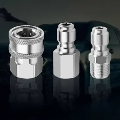 unbranded Högtryckstvättar-Trycktvättsadapterset, 3/8 tum rostfritt stål hane och hona snabbkopplingssats för trycktvättar och spruta