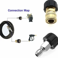unbranded Högtryckstvättar-Trycktvättslangadapter Hon till 3/8 Han Snabbkoppling och 3/8 Hon Snabbkoppling till M22 14mm Hon