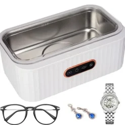 ECLshop Rengöringsmedel-TTLIFE Ultraljudstvätt, 400 ml Ultraljudsrengörare för Smycken Glasögon, 45000Hz Rengöringsmaskin, 4 Lägen