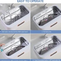 ECLshop Rengöringsmedel-TTLIFE Ultraljudstvätt, 400 ml Ultraljudsrengörare för Smycken Glasögon, 45000Hz Rengöringsmaskin, 4 Lägen