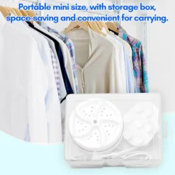 Tvättmaskiner-Turbo-Ultraschall-Waschmaschine Tragbare Mini-Waschmaschine mit USB-Saugnäpfen für Heimreisen, Geschäftsreisen