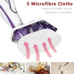 Ångtvättar-Tvättbar moppduk kompatibel med Polti Vaporetto Paeu0332 ångrengörare