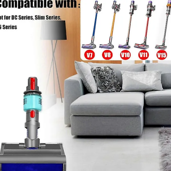 unbranded Dammsugare & Tillbehör-Tvättborste för V7 V8 V10 V11 V15 Elektrisk Mopp Våt och Torr med Grönt Ljus Rengör och Torkar Hårt