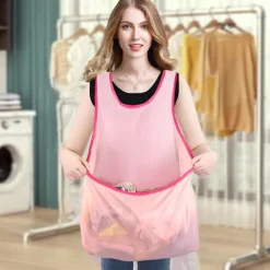 LBSS Tvättillbehör-Tvättförkläde med stor ficka Fuktsäker Torkkläder Organizer Tvätttillbehör