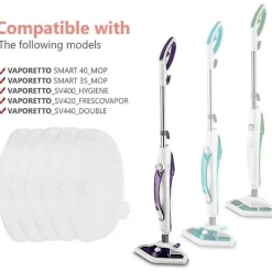DMstore Ångtvättar-Tvätthållbar Moppduk Kompatibel med Polti Vaporetto Paeu0332 Ångrengörare