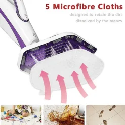 DMstore Ångtvättar-Tvätthållbar Moppduk Kompatibel med Polti Vaporetto Paeu0332 Ångrengörare