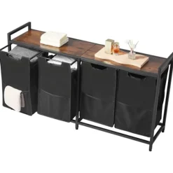 DUOKU Tvättillbehör-Tvättkorg - - Modell XYL03 - 4 Fack - 600D Oxfordtyg - 66,14 lb Kapacitet