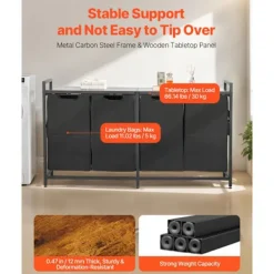 DUOKU Tvättillbehör-Tvättkorg - - Modell XYL03 - 4 Fack - 600D Oxfordtyg - 66,14 lb Kapacitet