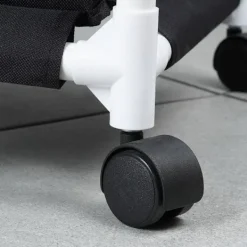 B2X Tvättillbehör-Tvättkorg med hjul och tre fack för enkel sortering